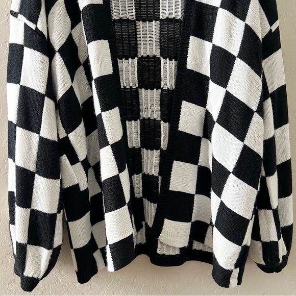 Shein Checkered Oversized Cardigan Sweater - Picture 3 of 5